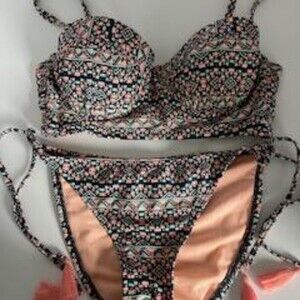 Xhiliration Multi Colored 2 piece Bikini Swimsuit